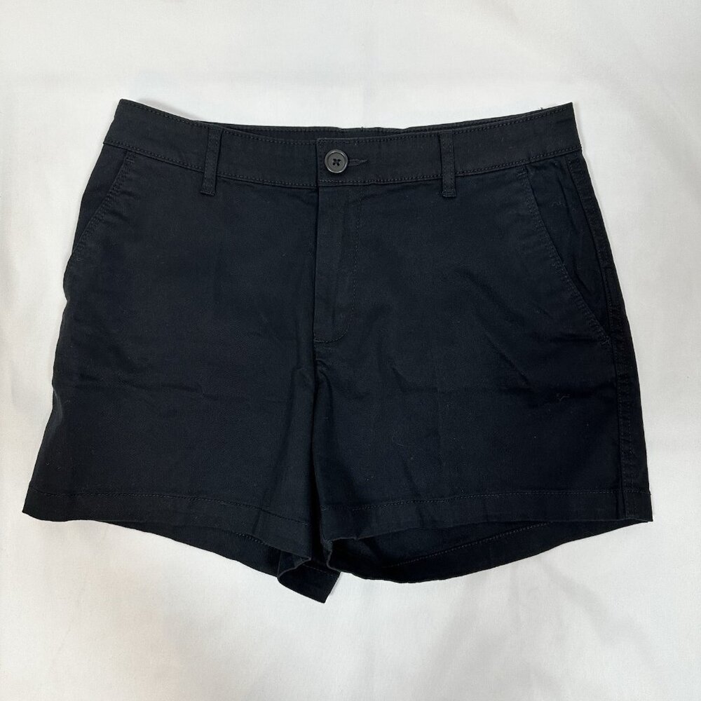 Amazon Essentials Women's Black Chino Shorts Size 8 NWOT Pockets Zipped Button